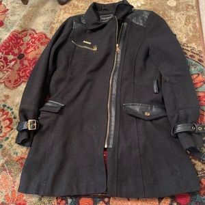 Rocawear womens black pea coat size medium